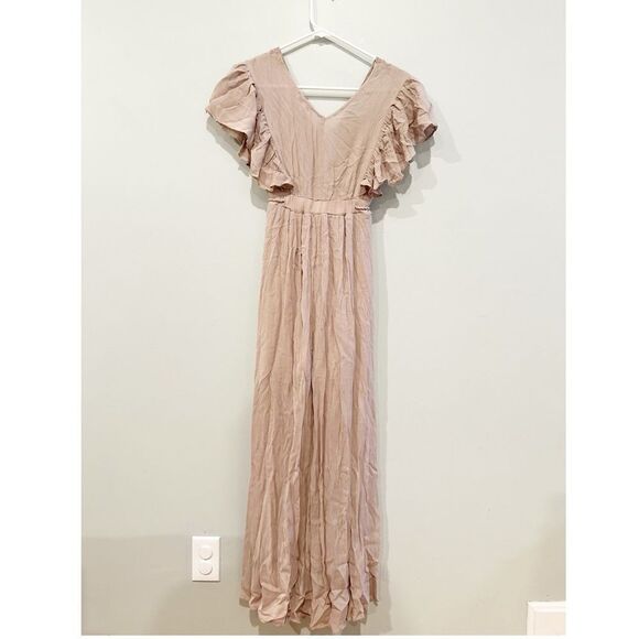 Baltic born Jennifer deep v-neck maxi dress sand - Picture 5 of 5